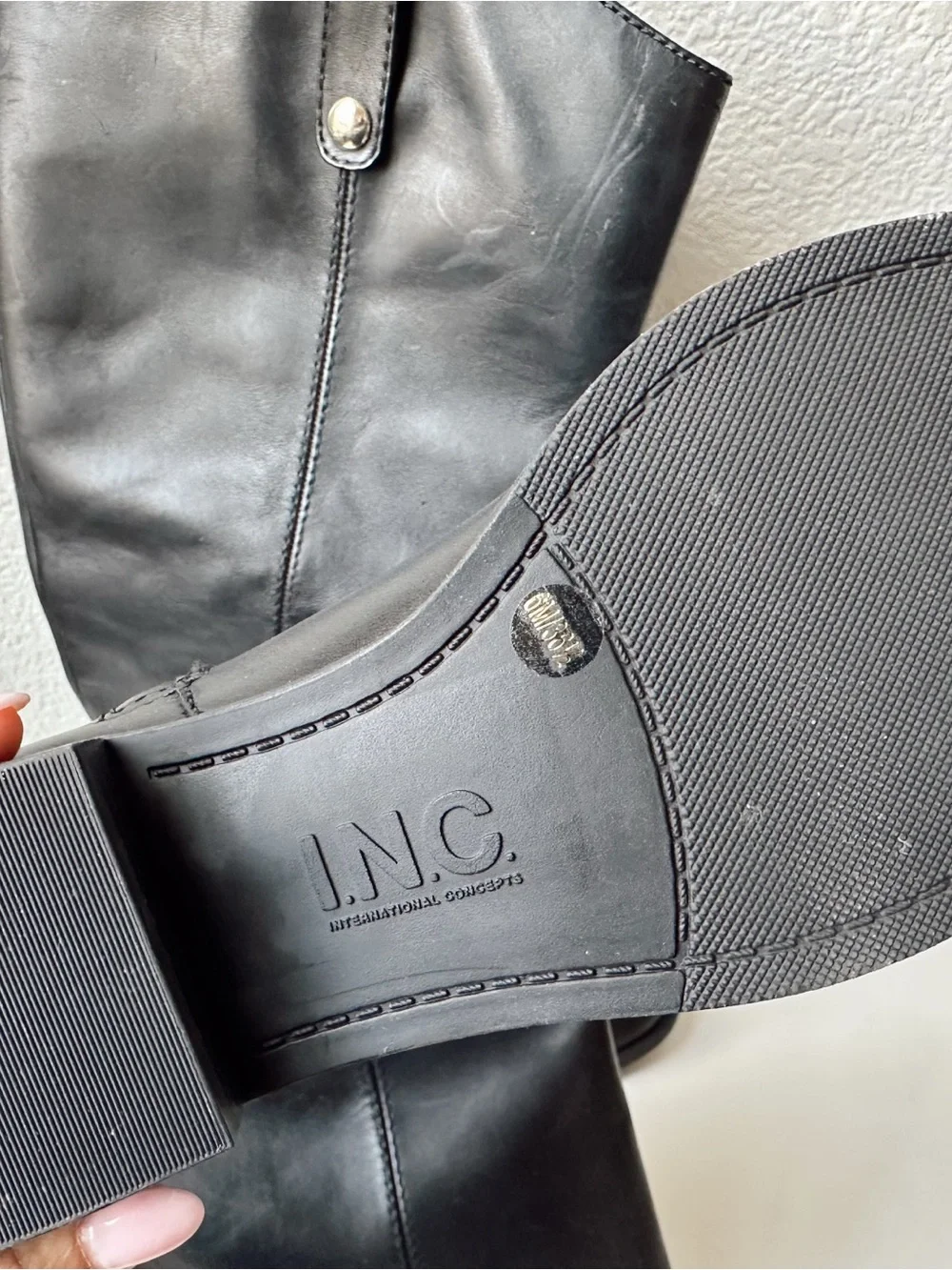 INC International Concepts Black Over-the-Knee Wide-calf Boots